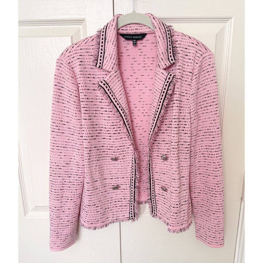Ming Wang Pink Lapel Collar Jacket Women's Size XS